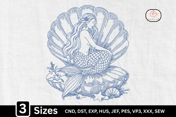 Download Line Art Mermaid Seashell - Shell Collection
