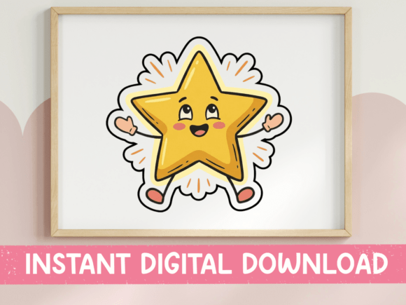 Download Happy Star Character Kawaii Sticker - Premium Resources