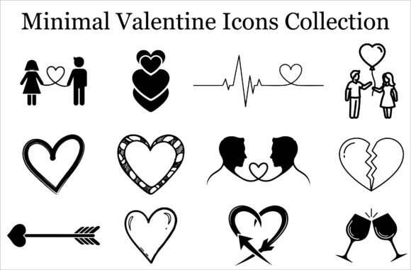 Download Valentine Line Art Clipart Bundle - Valentine line art Collection