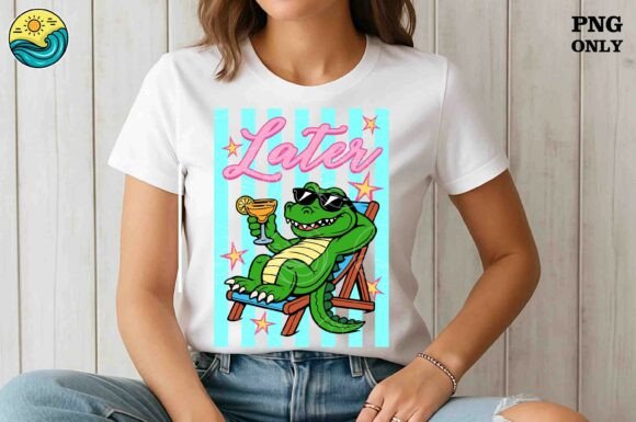 Download Later Alligator Summer Vacation Teal Png - Vacation Collection