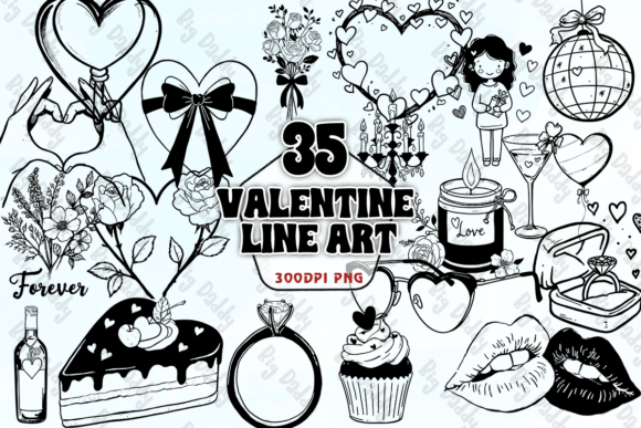 Download Valentine Line Art PNG - Valentine line art Collection