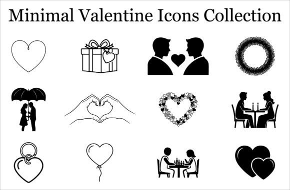 Download Valentine Line Art Clipart Bundle - Valentine line art Collection