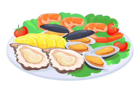Download Shellfish Snack Platter. Oysters and Mus - Shell Collection