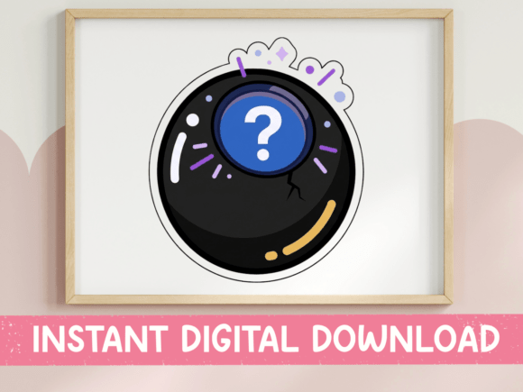 Download Magic 8 Ball Kawaii Sticker Design - Premium Resources