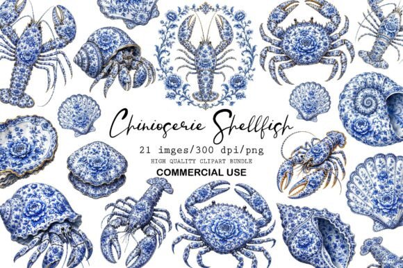 Download Chinioserie Shellfish Clipart - Shell Collection