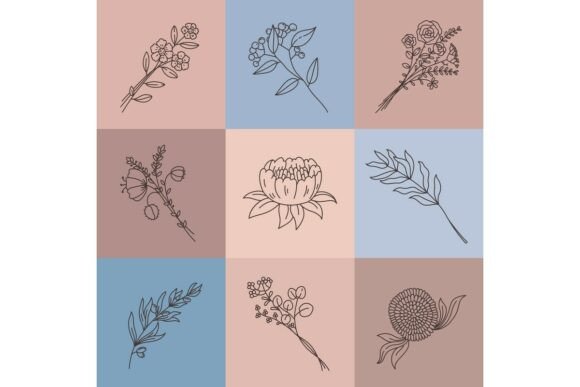 Download Minimalist Line Flowers. Simple Poster - Minimal Collection
