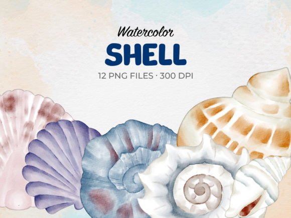 Download Watercolor Shell and Shellfish Clip Art - Shell Collection
