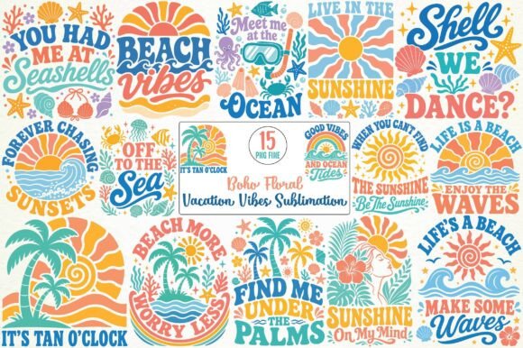 Download Boho Floral Vacation Vibes Sublimation - Premium Resources